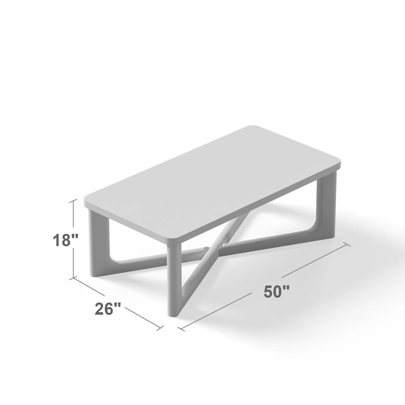 Tavolino da caffè/Tavolo d'appoggio rettangolare in legno massello di rovere