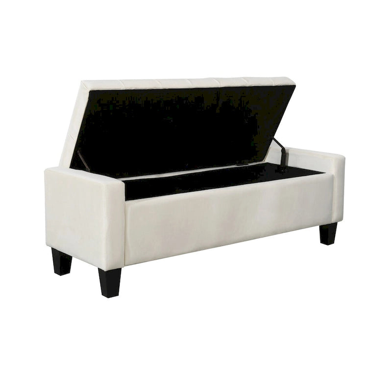 Velvet Button Tufted Flip Top Storage Bench