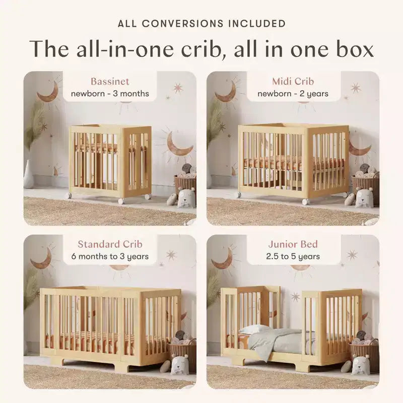 Berço convertível Babyletto Yuzu 8 em 1 com kits de conversão para todas as fases