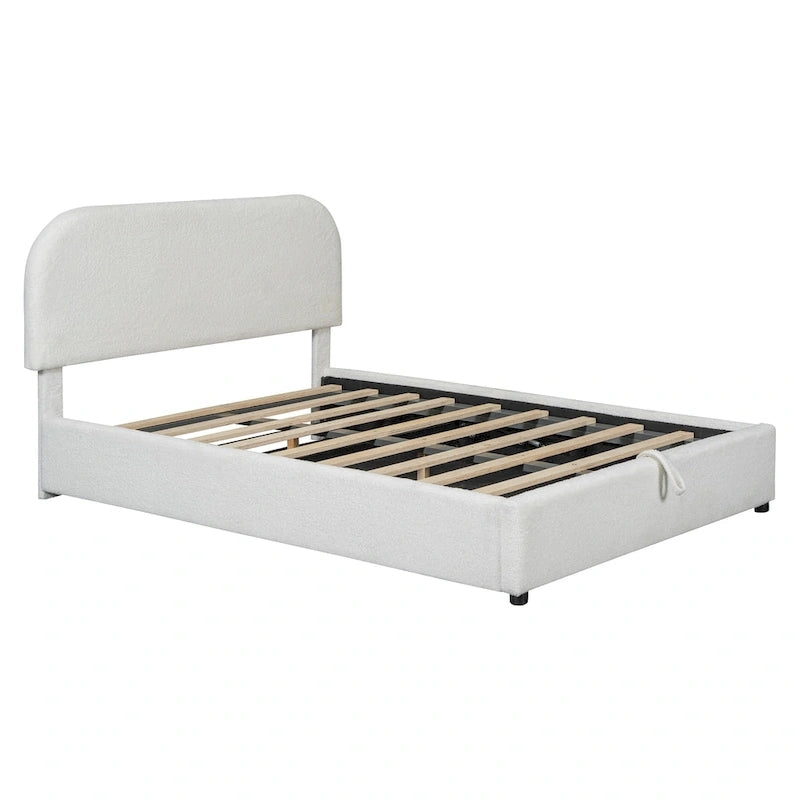 Teddy Fleece Upholstered Platform Bed with Hydraulic Storage System