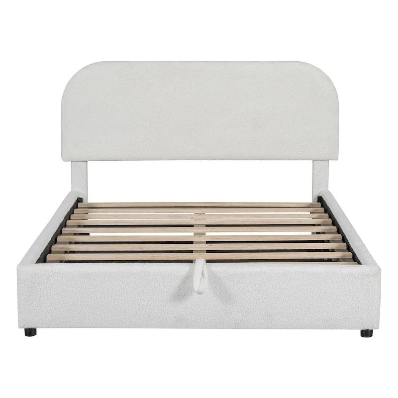 Teddy Fleece Upholstered Platform Bed with Hydraulic Storage System