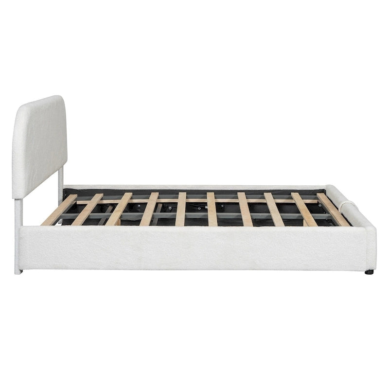 Teddy Fleece Upholstered Platform Bed with Hydraulic Storage System