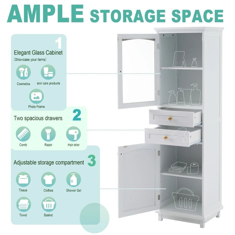Mobiletto verticale moderno da bagno autoportante