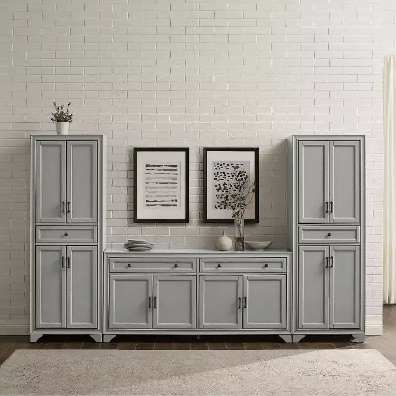 Set da 3 pezzi Tara di credenza e dispensa effetto usurato - Crosley
