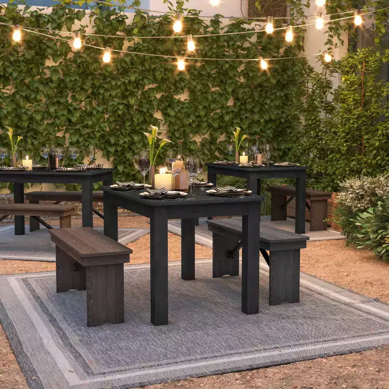 Tavolo da pranzo rettangolare in pino massello Flash Furniture, 46 x 30