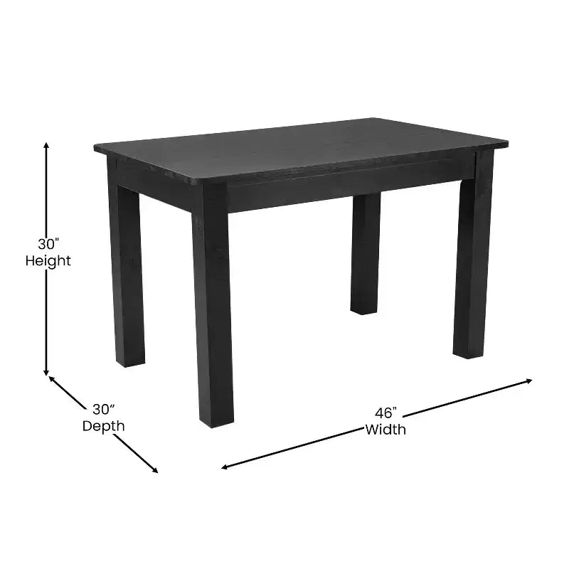Tavolo da pranzo rettangolare in pino massello Flash Furniture, 46 x 30