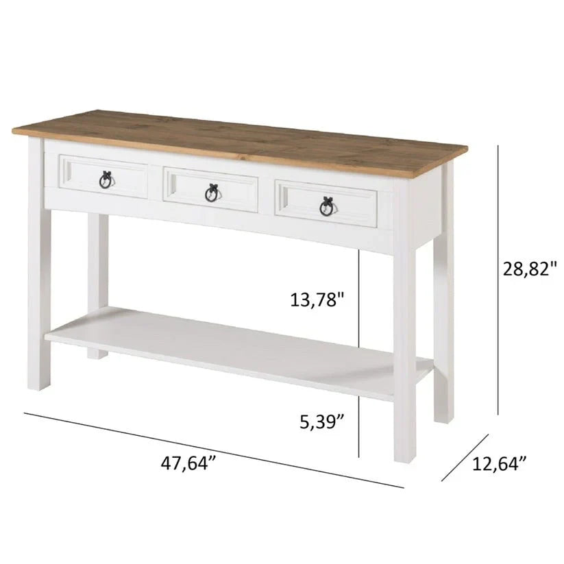 Console d’entrée en bois à 3 tiroirs Corona | Furniture Dash - N/A