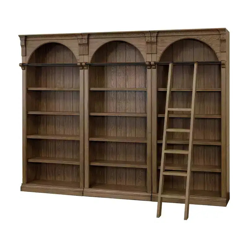 Bibliothèque murale haute traditionnelle de 94 po, marron, collection Stratton - Martin Furniture