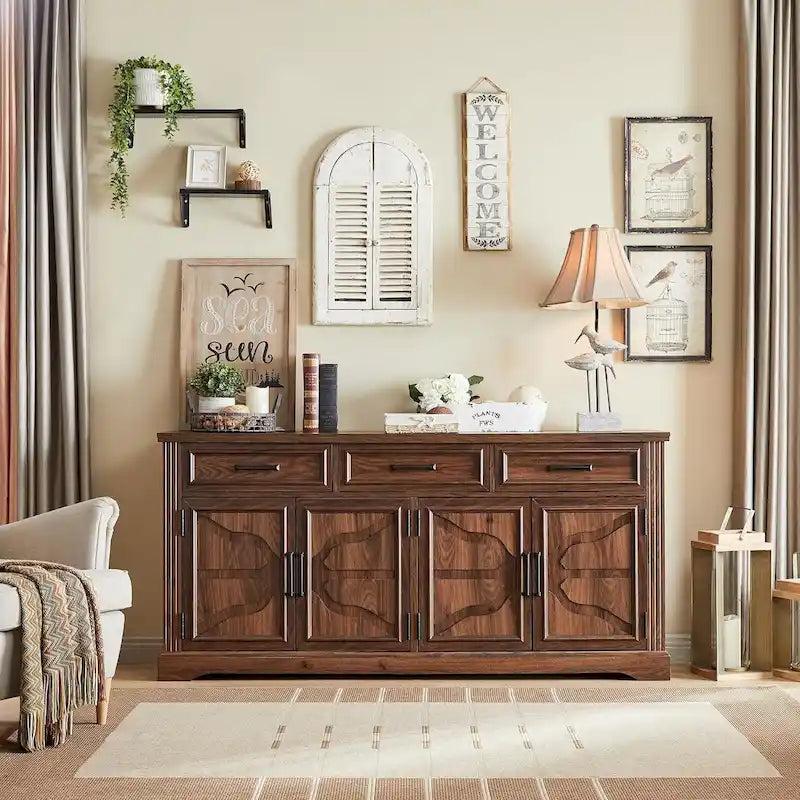 Farmhouse Buffet Sideboard Cabinet,Coffee Bar Wine Bar for Dining Room - N/A