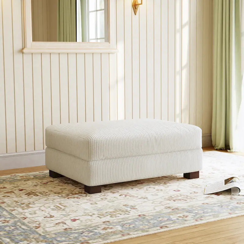 Pouf moderno oversize in tessuto a coste