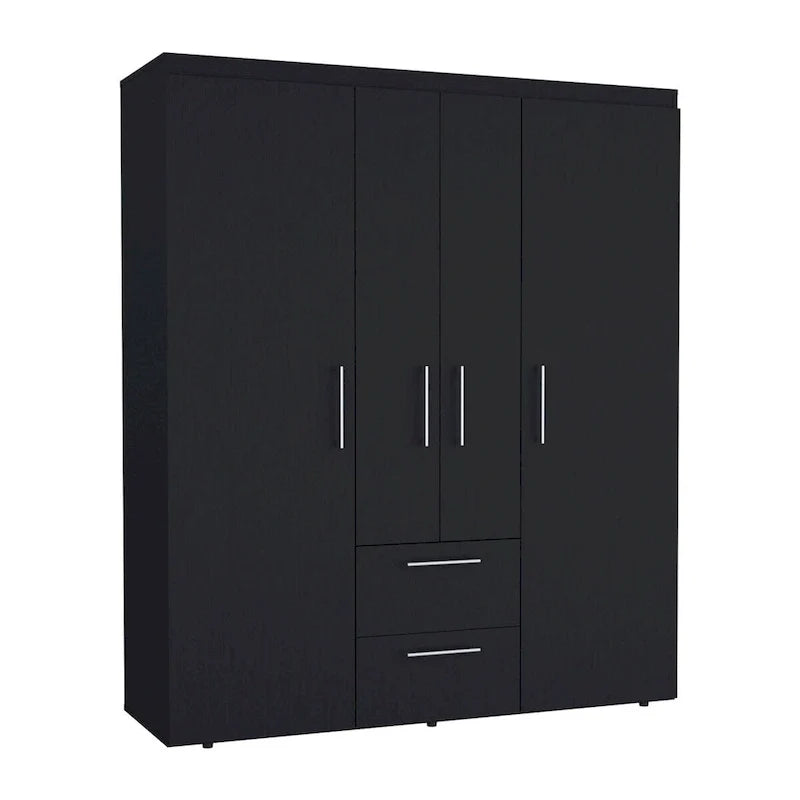 Šatní skříň Bariloche s tyčemi na ramínka, policemi a 2 zásuvkami