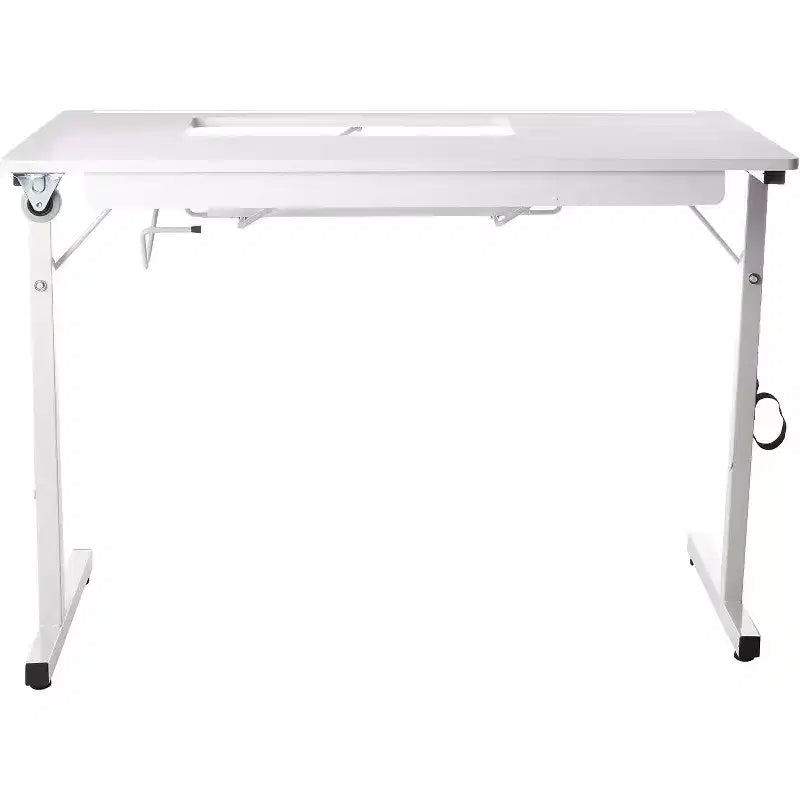 Mesa de costura portátil e dobrável SewingRite SewStation 101 com pernas de aço, branca - perfeita para casa, escritório e empresa