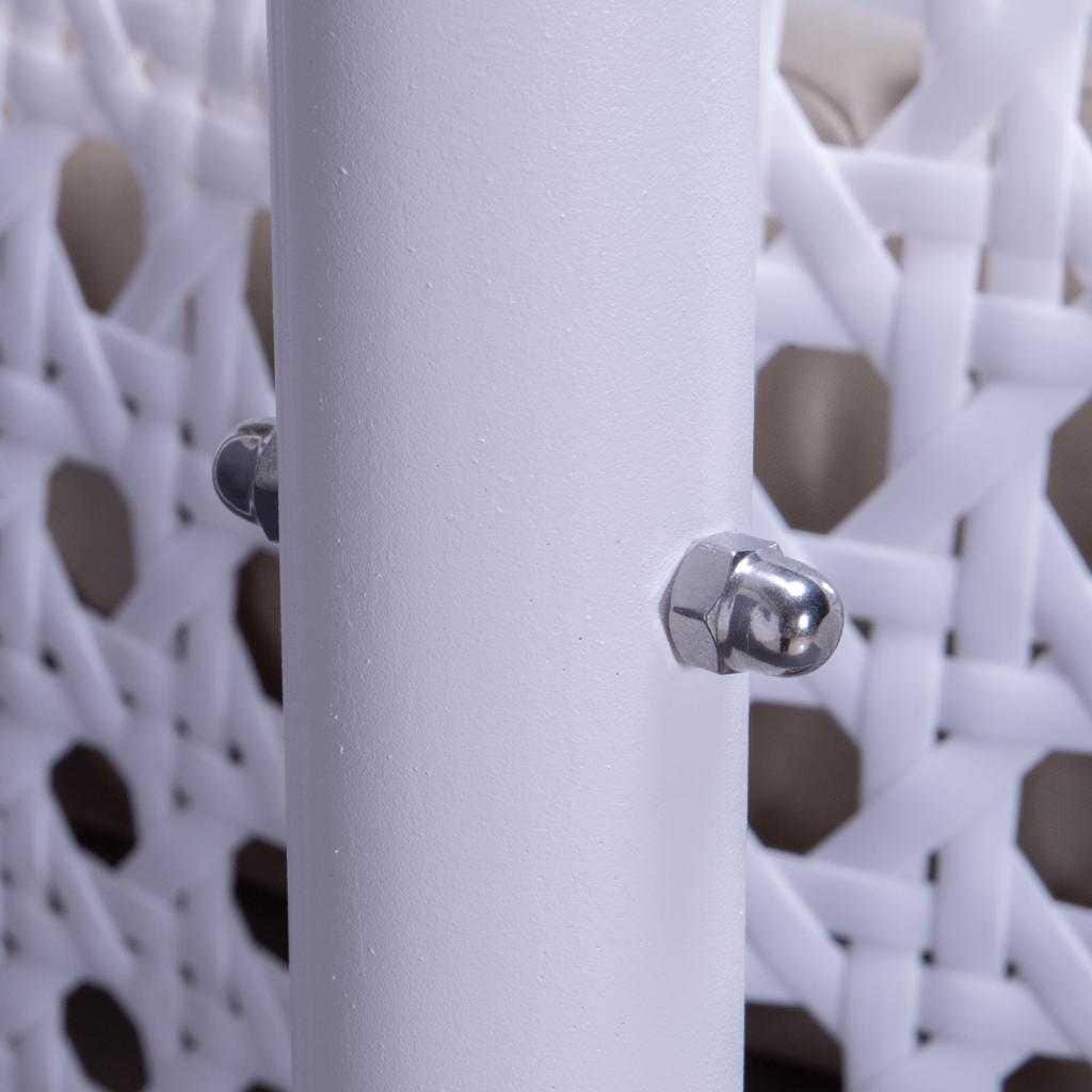 LeisureMod hängender Doppelsitz-Eierstuhl mit Gestell – Outdoor-/Indoor-Hängesessel aus Rattan-Geflecht für Terrasse, Schaukel und Hängeliege mit Polstern