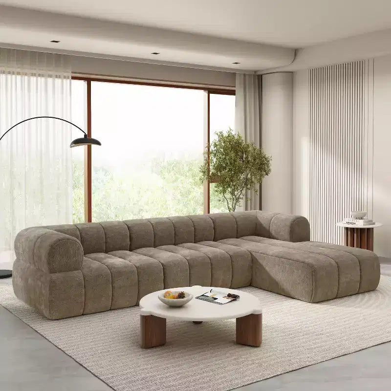 Canapé modulaire moderne en L Christopher Knight Home Keri 122 en mousse haute densité avec dossier bas