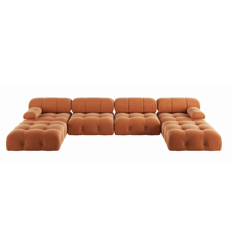 Canapé modulaire convertible 138, canapés en velours minimalistes en U