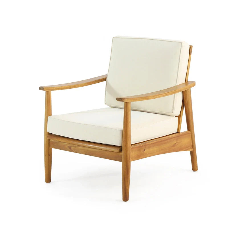 Conjunto de conversa para exterior Willowbrook em madeira de acácia, para 4 pessoas, da Christopher Knight Home