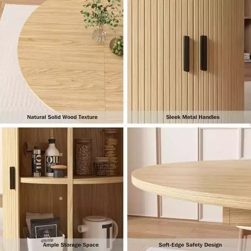 Mesa de cozinha e sala de jantar redonda extensível Dyonery 63 com prateleira de arrumação de 2 níveis, base pedestal, mobiliário de jantar em madeira oval circular, nogueira