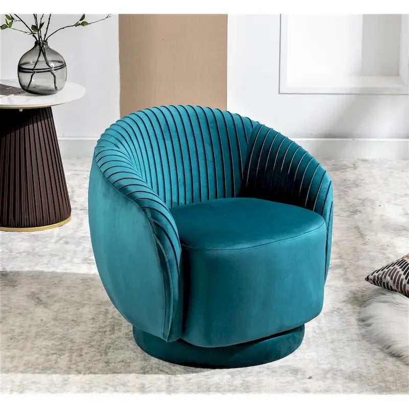 Petit fauteuil pivotant en velours Milvo