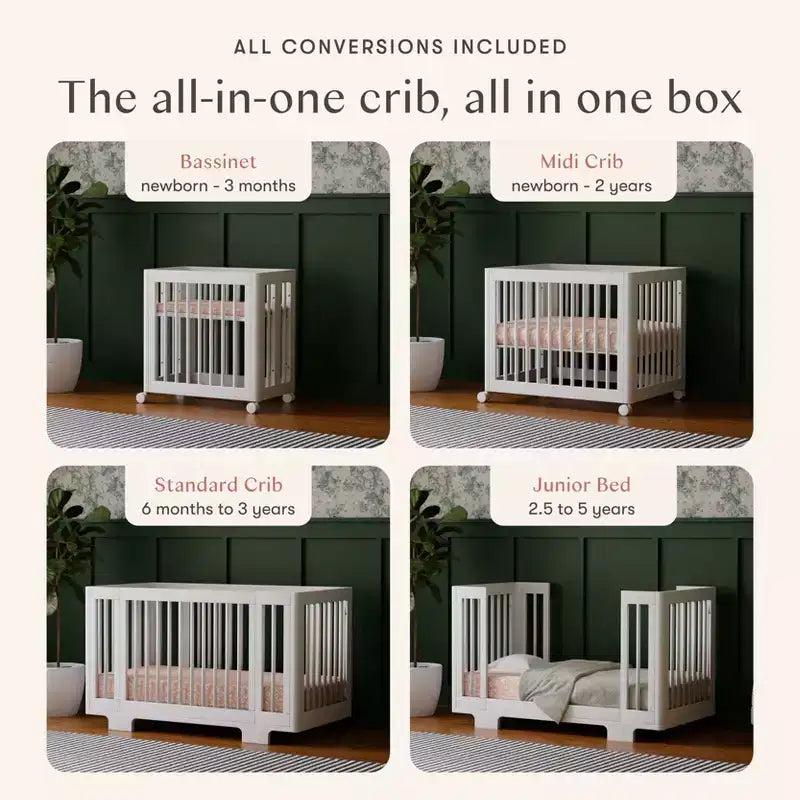 Berço convertível Babyletto Yuzu 8 em 1 com kits de conversão para todas as fases