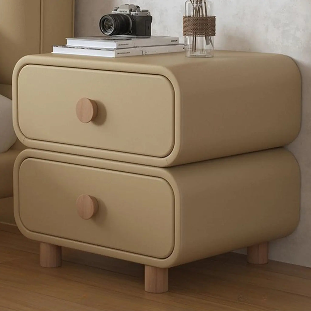 Mesa de cabeceira escandinava Pleather com acabamento em pele sintética