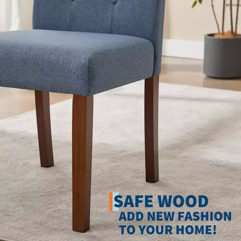 Parsons-Esszimmerstühle mit Knopfheftung, Set aus 6/4 Stück – gepolsterte Küchenstühle aus Stoff mit Holzbeinen und gepolsterten Sitzen – moderner Stil