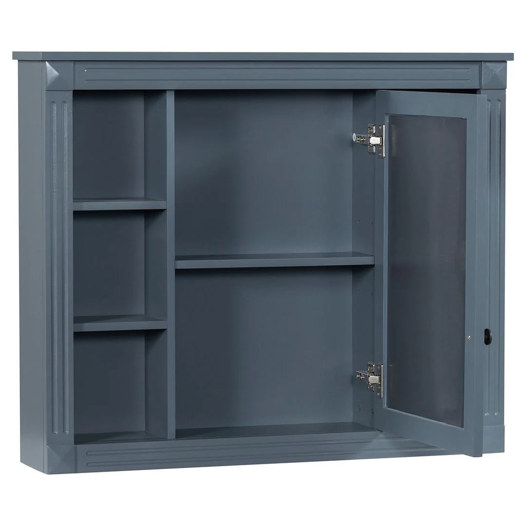 Moderne badkamermeubelset van 36 inch met wastafelblad, spiegelkast, 2 deuren en 2 laden