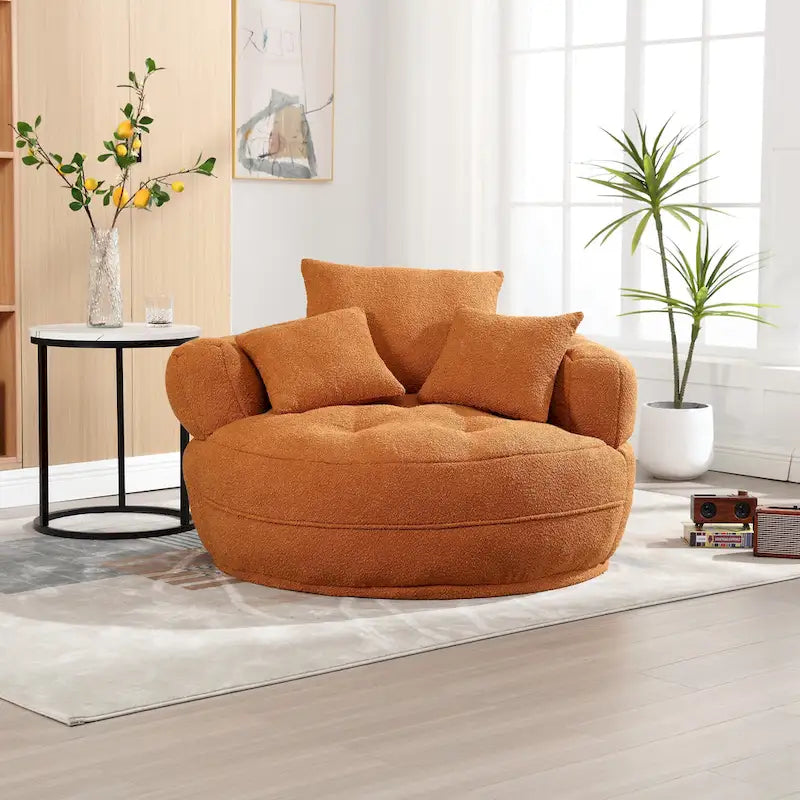 Runder Lazy-Sofa-Sessel -C Weiß/Blau/Grau/Gelb/Orange/Rosarot/Marineblau/Grün, Einzel- und Zweisitzer