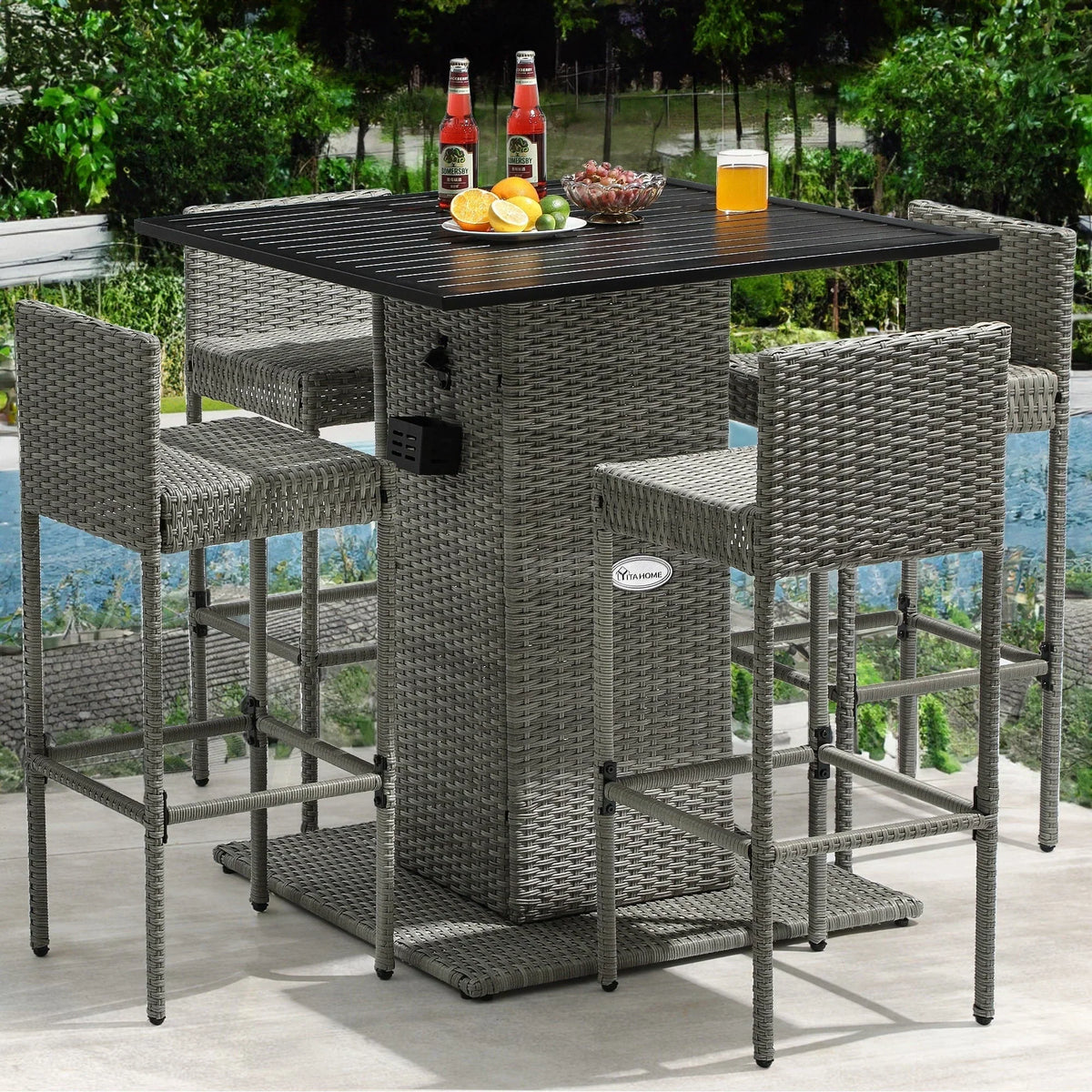 Moasis 5-teiliges Outdoor-Möbelset aus Rattan – 5-teilig