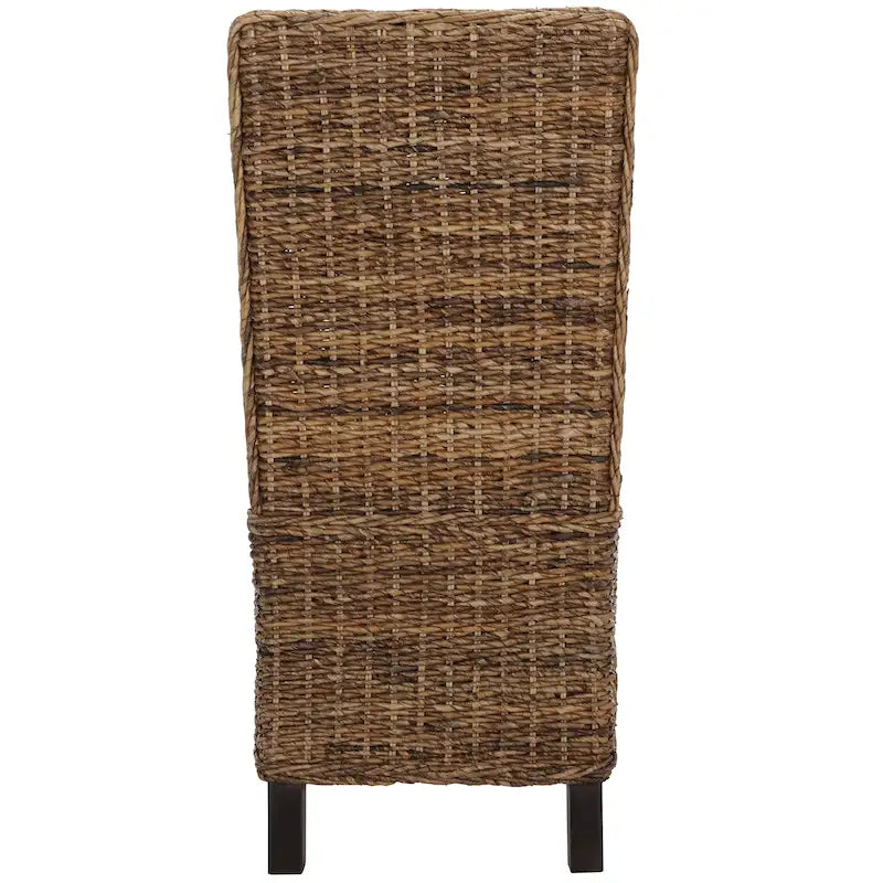 Set aus 2 Esszimmerstühlen aus natürlichem Flechtwerk, 19 B × 22 T × 41 H, Boho-Küstenstil
