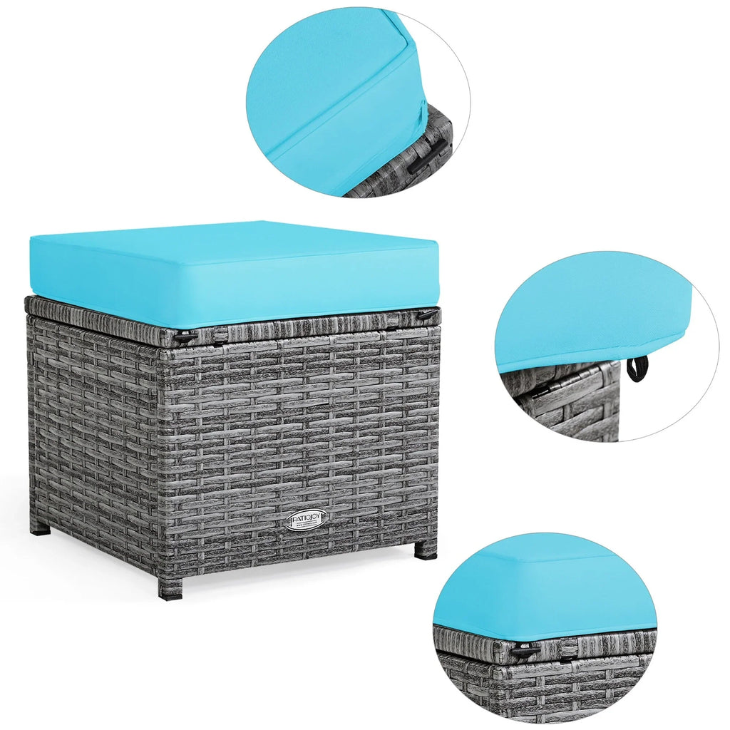 Costway 7 PCS Patio Rattan Dining Set Sectional Sofa Couch Ottoman - See Details