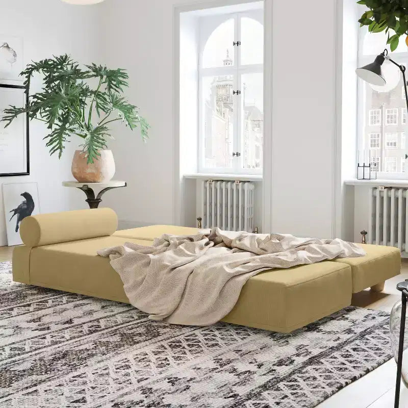 Letto da giorno / divano letto pieghevole matrimoniale - Microvelvet