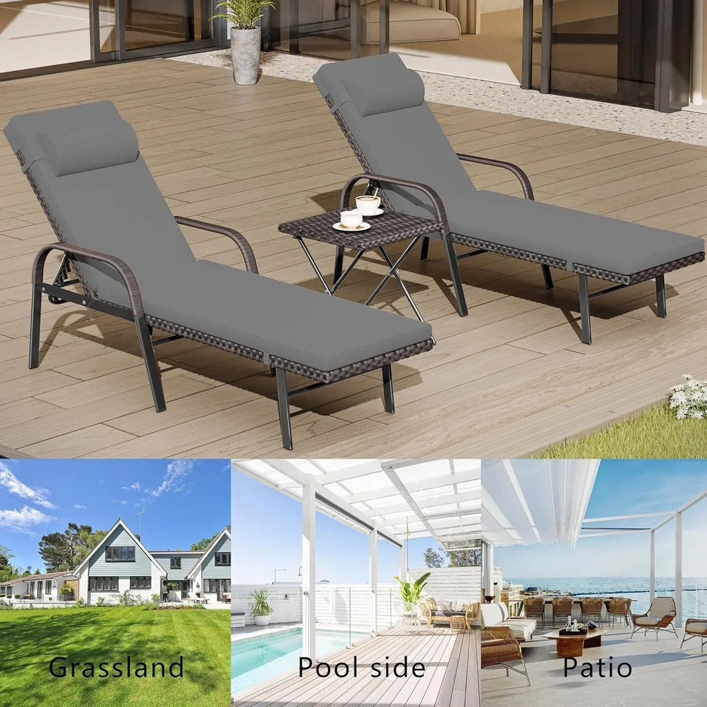 Kullavik 3-PiecesOutdoor Chaise Lounge Set