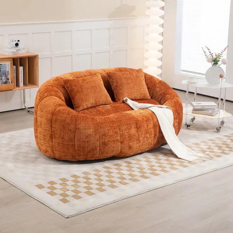 GDFStudio - Divano relax Laurel in ciniglia a 2 posti con schiuma ad alta densità e comfort extra-large