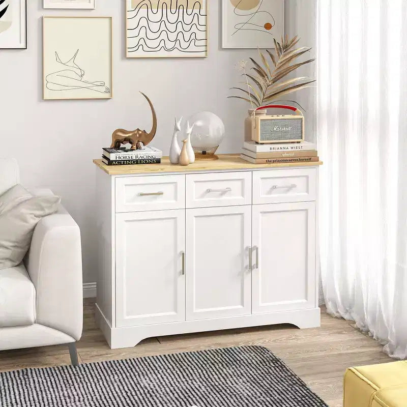 Aparador buffet de cozinha moderno com arrumação, ilha de cozinha, armário de sala de jantar, mobiliário de sala de estar
