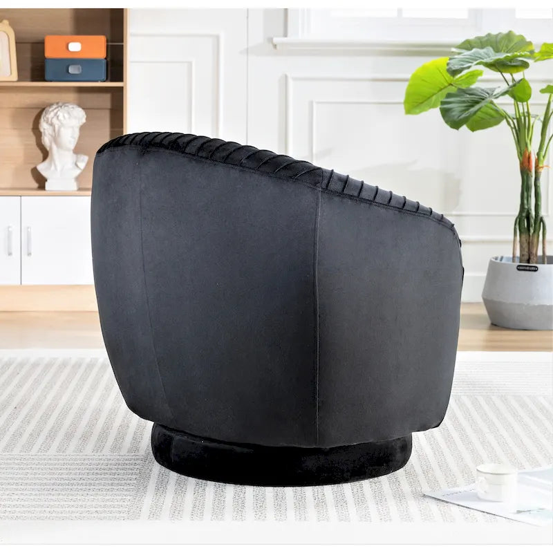 Petit fauteuil pivotant en velours Milvo