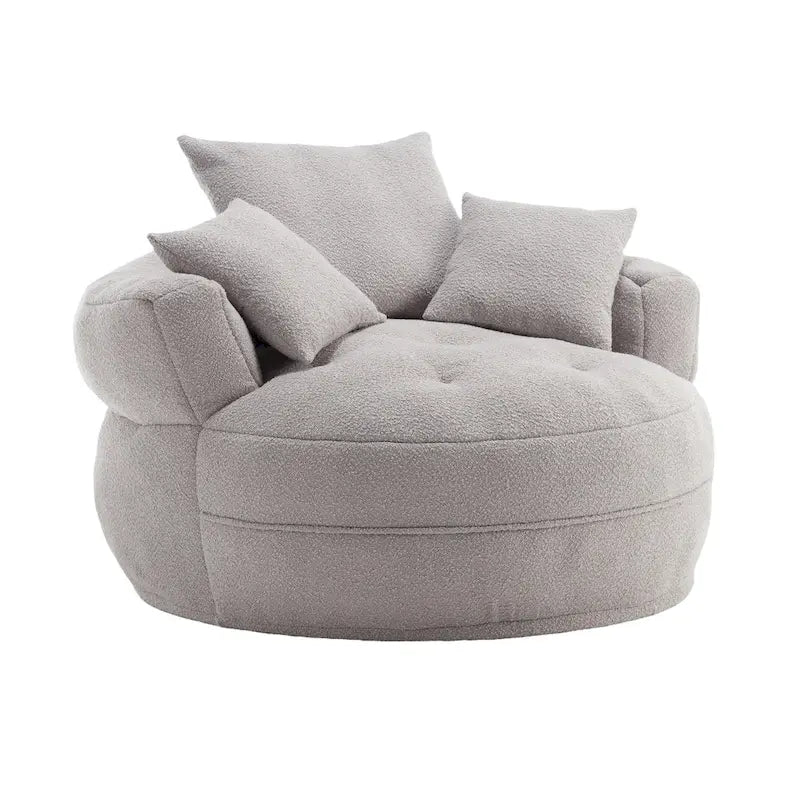 Runder Lazy-Sofa-Sessel -C Weiß/Blau/Grau/Gelb/Orange/Rosarot/Marineblau/Grün, Einzel- und Zweisitzer