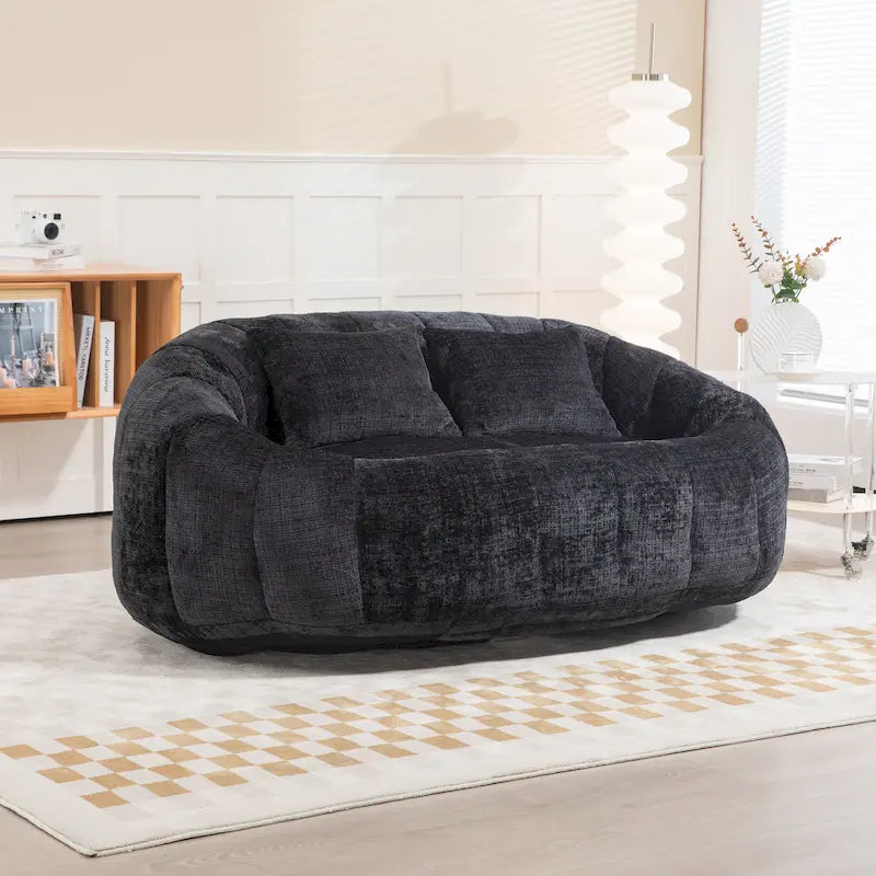 GDFStudio - Divano relax Laurel in ciniglia a 2 posti con schiuma ad alta densità e comfort extra-large