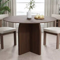 Mesa de jantar redonda PexFix de madeira maciça, 45 x45, com acabamento em nogueira e pernas arqueadas elegantes para salas de jantar e cozinhas modernas