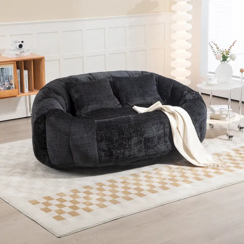 GDFStudio - Divano relax Laurel in ciniglia a 2 posti con schiuma ad alta densità e comfort extra-large