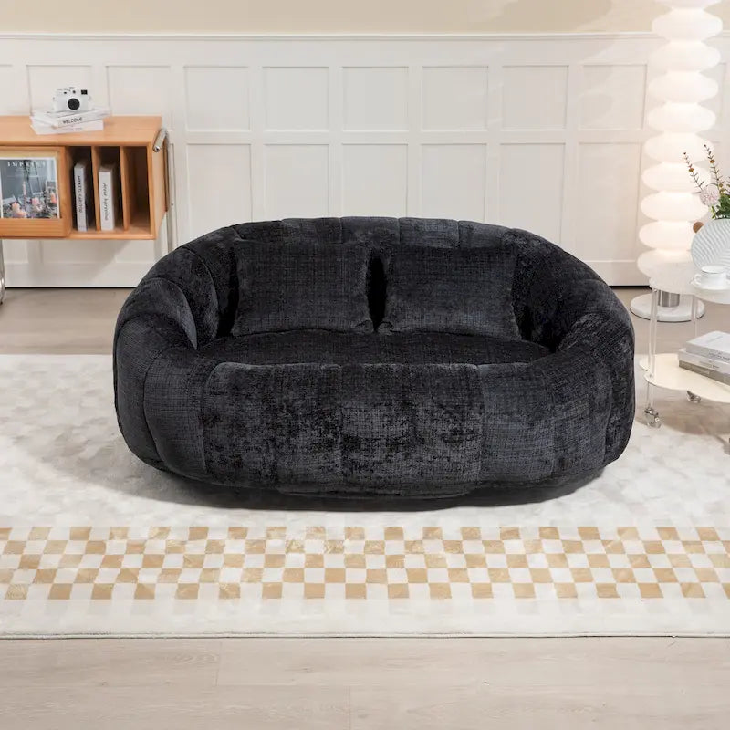 GDFStudio - Divano relax Laurel in ciniglia a 2 posti con schiuma ad alta densità e comfort extra-large