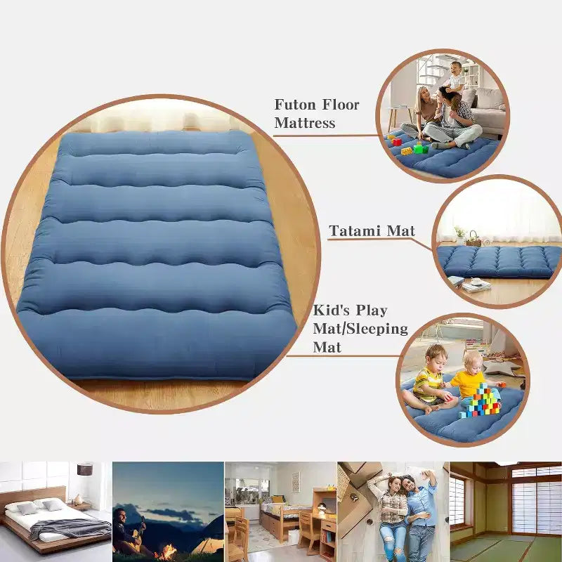 Colchão futon japonês, colchão dobrável para dormir no chão, esteira tatami para casa, colchão de campismo