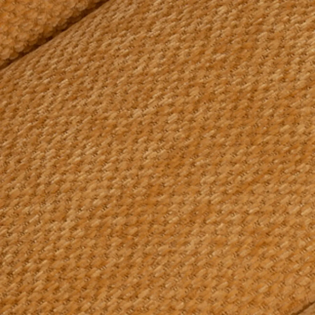 Cadeira de destaque giratória em tecido de chenille amarelo tufado
