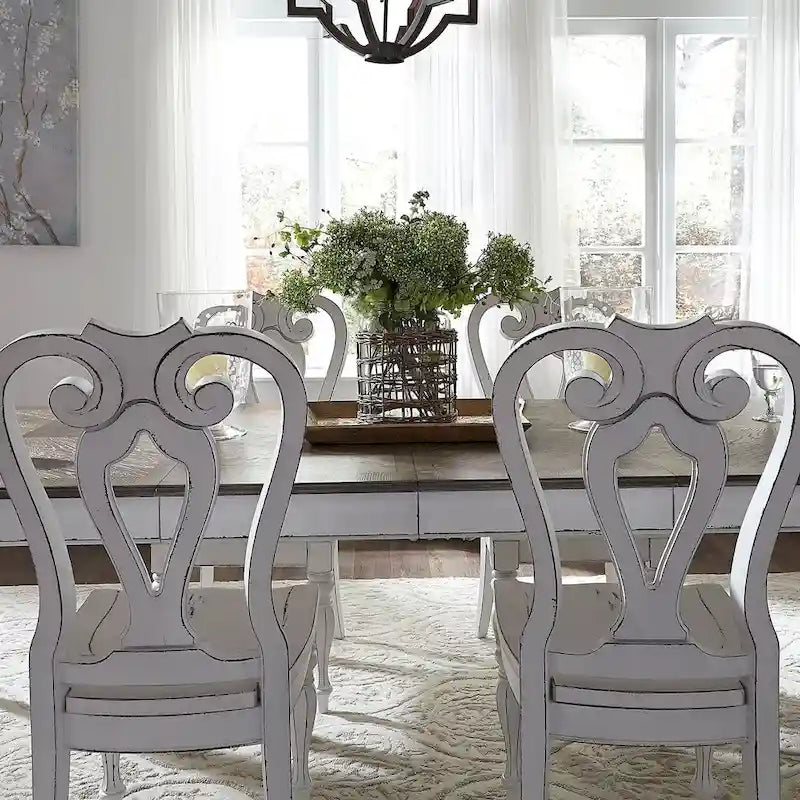 Magnolia Manor boční židle s dekorativně tvarovaným opěradlem (sada 2 kusů)