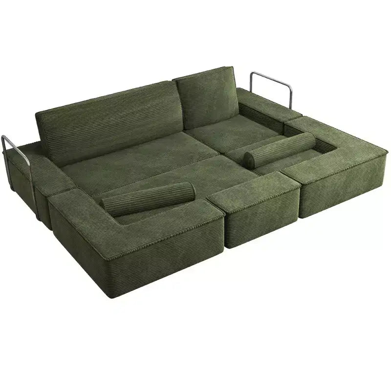 Sofá modular Cloud convertível, sofá modular confortável de veludo cotelê, sofá confortável com assento profundo e almofadas altas, fácil de montar