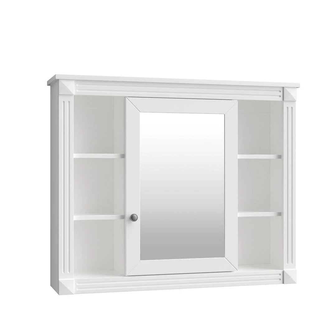 Moderne badkamermeubelset van 36 inch met wastafelblad, spiegelkast, 2 deuren en 2 laden