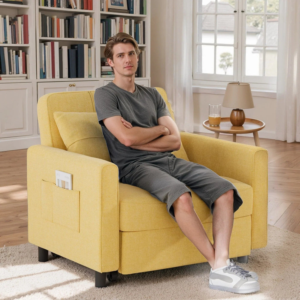 Sofá-cama ajustável 3 em 1, sofá-cadeira extraível, cama dobrável convertível para a sala de estar