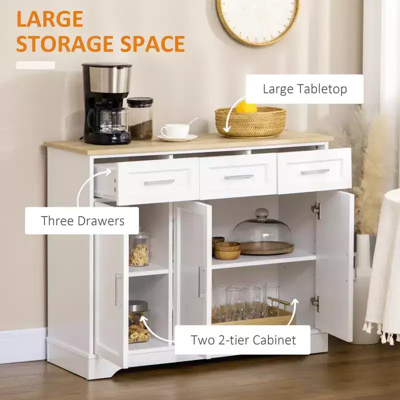 Aparador buffet de cozinha moderno com arrumação, ilha de cozinha, armário de sala de jantar, mobiliário de sala de estar