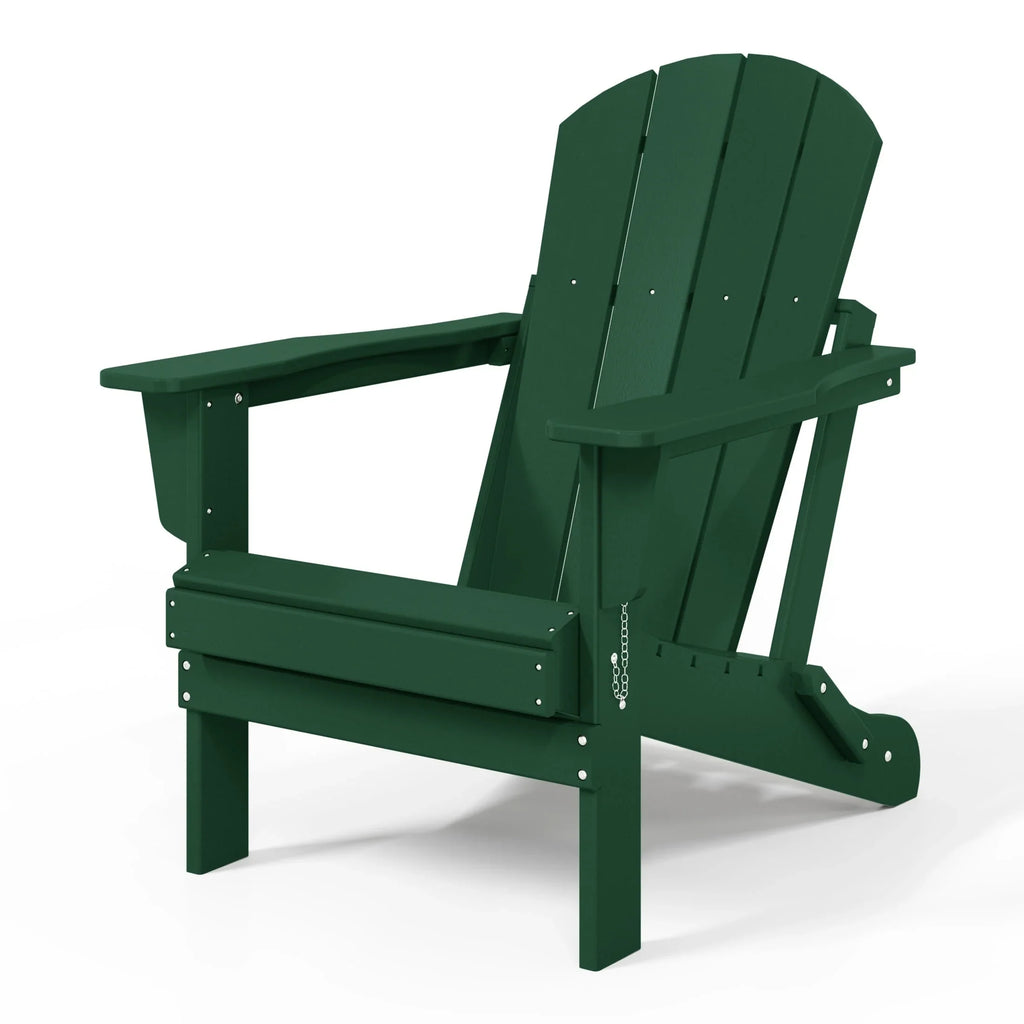 Polytrends Laguna Fade Resistant All Weather Outdoor Patio Folding Adirondack Chair