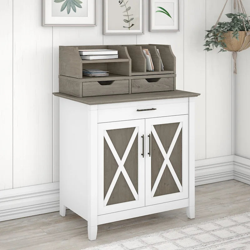Bureau secrétaire Key West avec meuble de rangement, par Bush Furniture