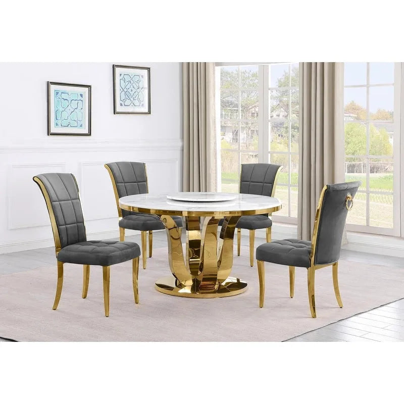 Conjunto de jantar redondo de 5 peças Best Quality Furniture D325-SC324-7